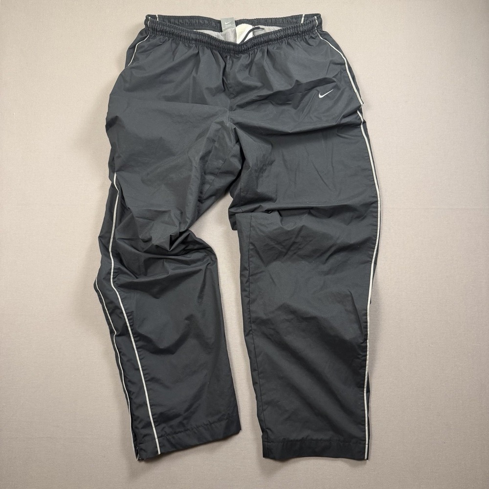 Nike Track Pants Mens XXLarge Black Athletic Dept Vintage Ankle Zip Y2K - Picture 1 of 8